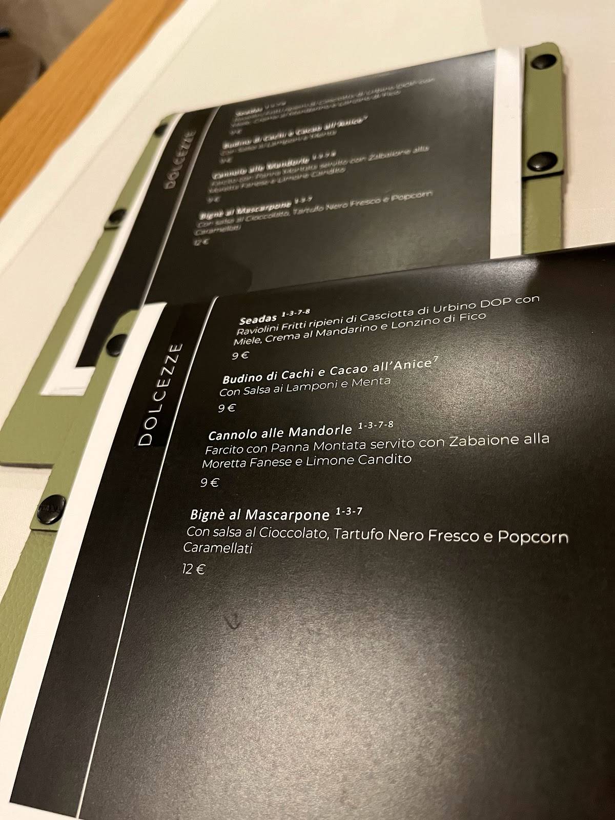 Menu di Portanova Ristorante in Urbino 