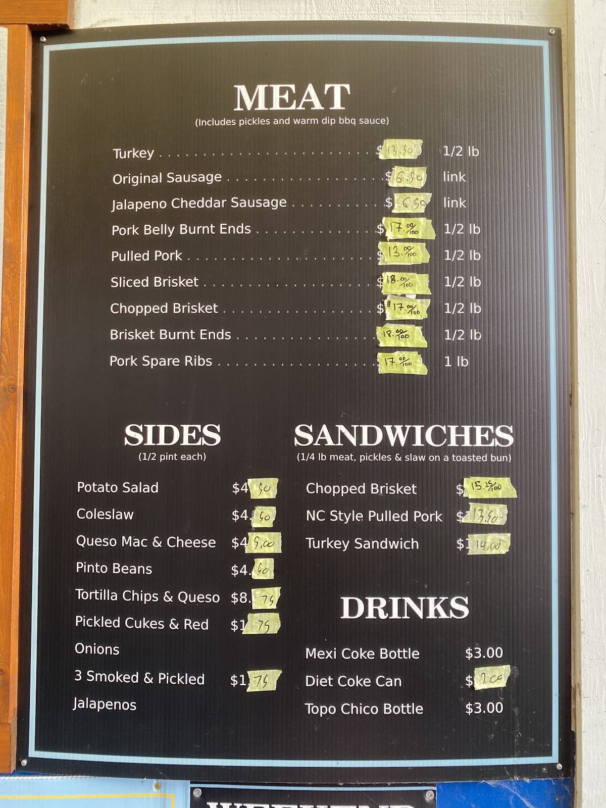 Menu at Matt's BBQ, Portland, N Mississippi Ave