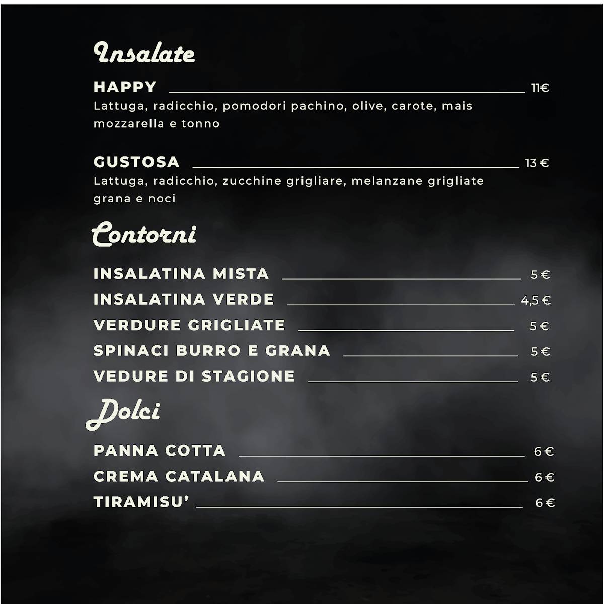 Menu di Pizzeria Happy Days 