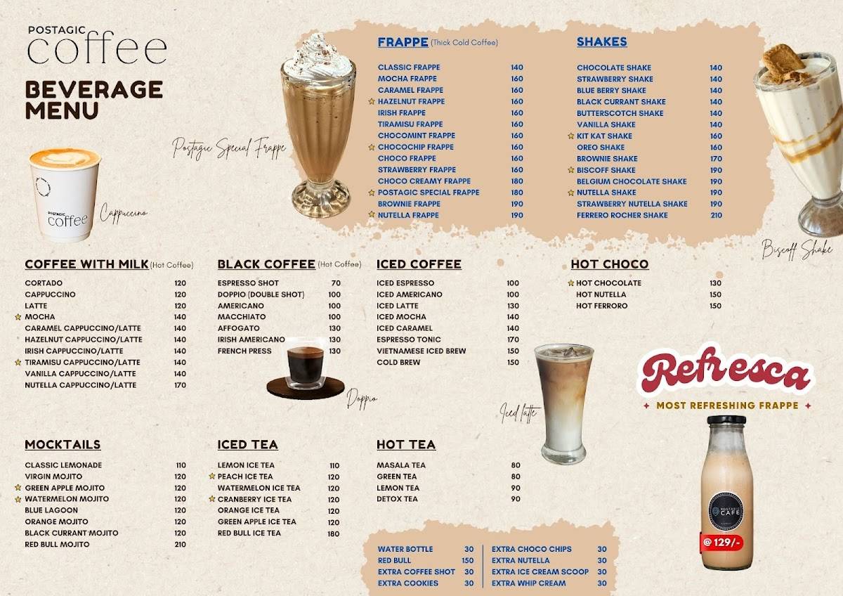 Postagic Cafe Jodhpur menu