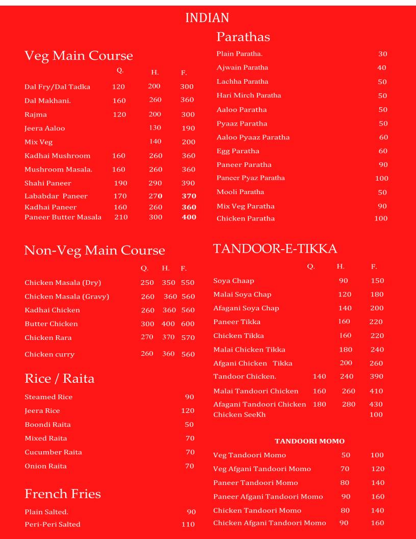 Preki Foods menu