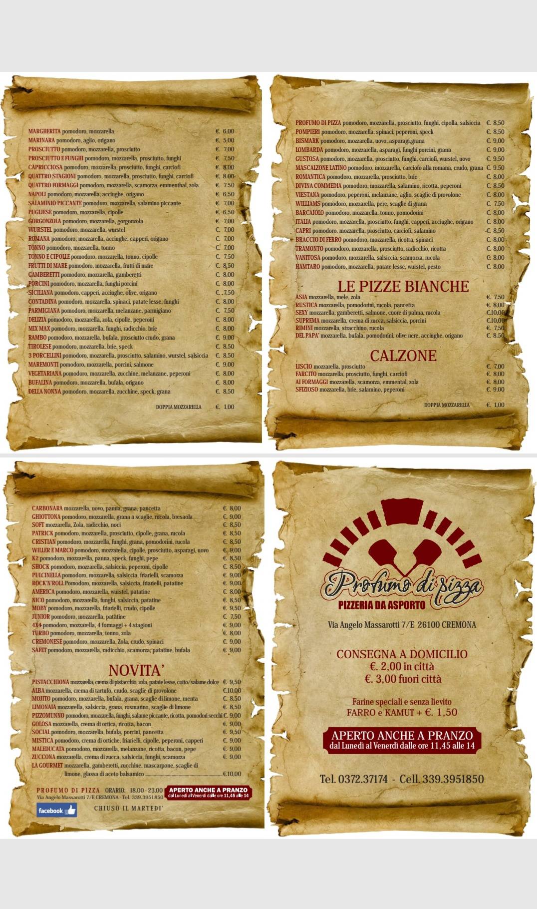 Menu di Profumo Di Pizza 