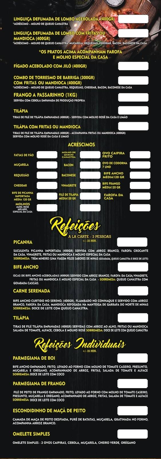 CASA BAR, RESTAURANTE E EMPÓRIO cardápio