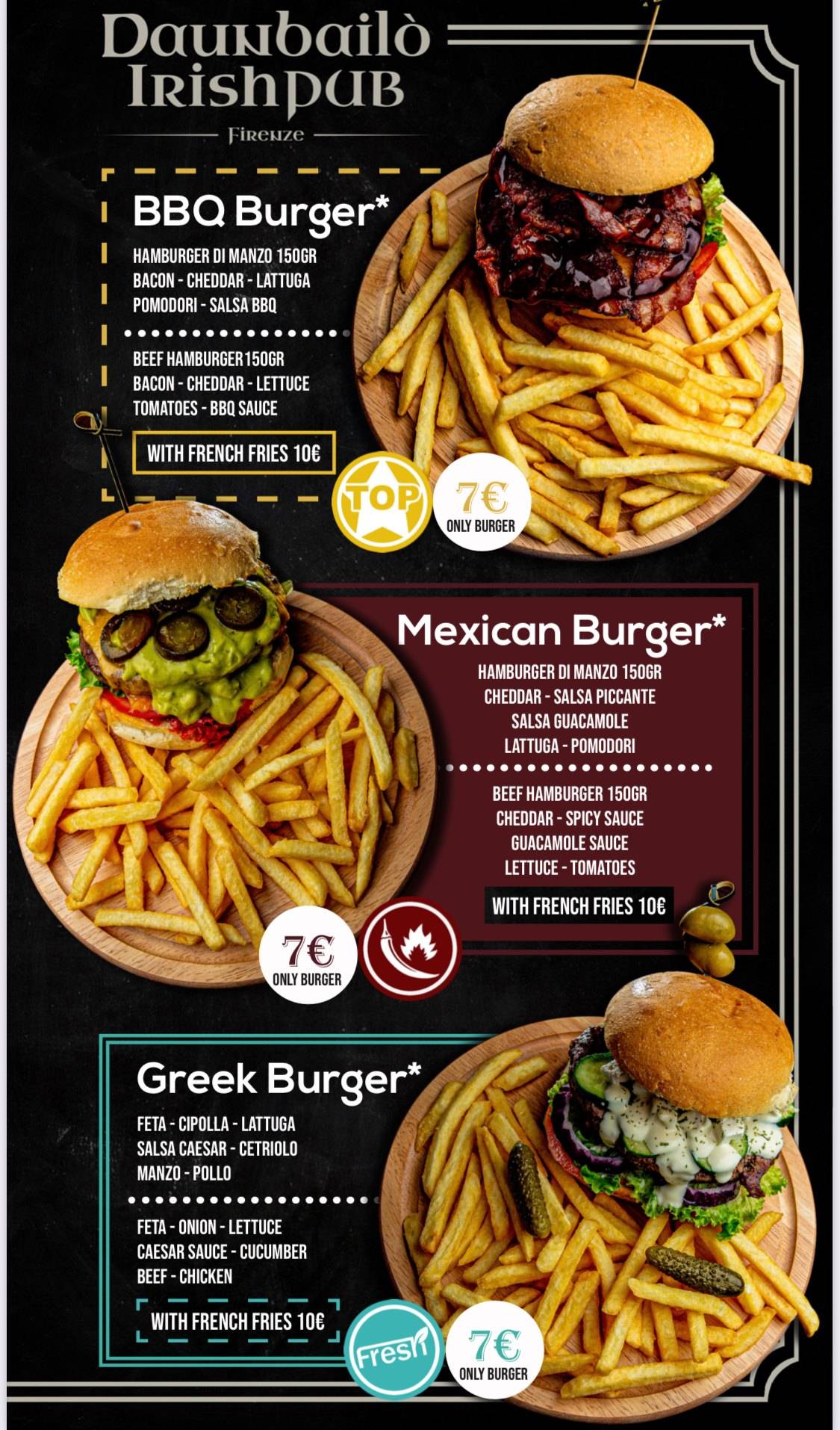 Menu di Daunbailo' Irish Pub 