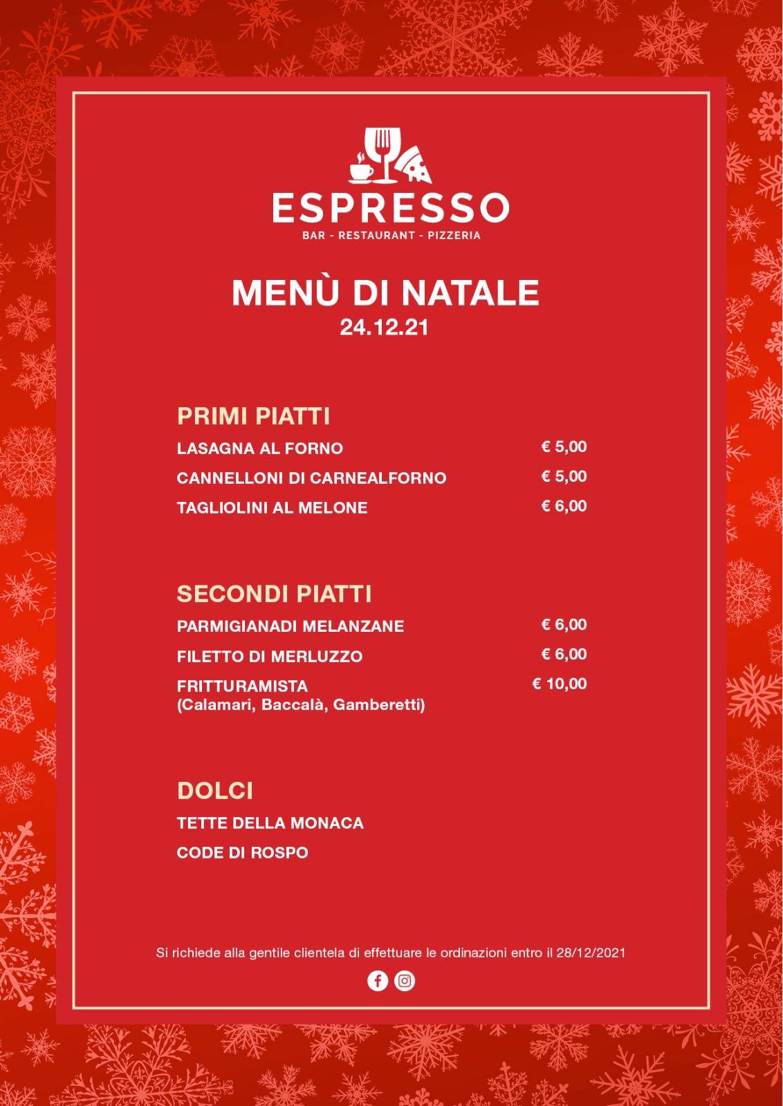 Menu di Espresso 