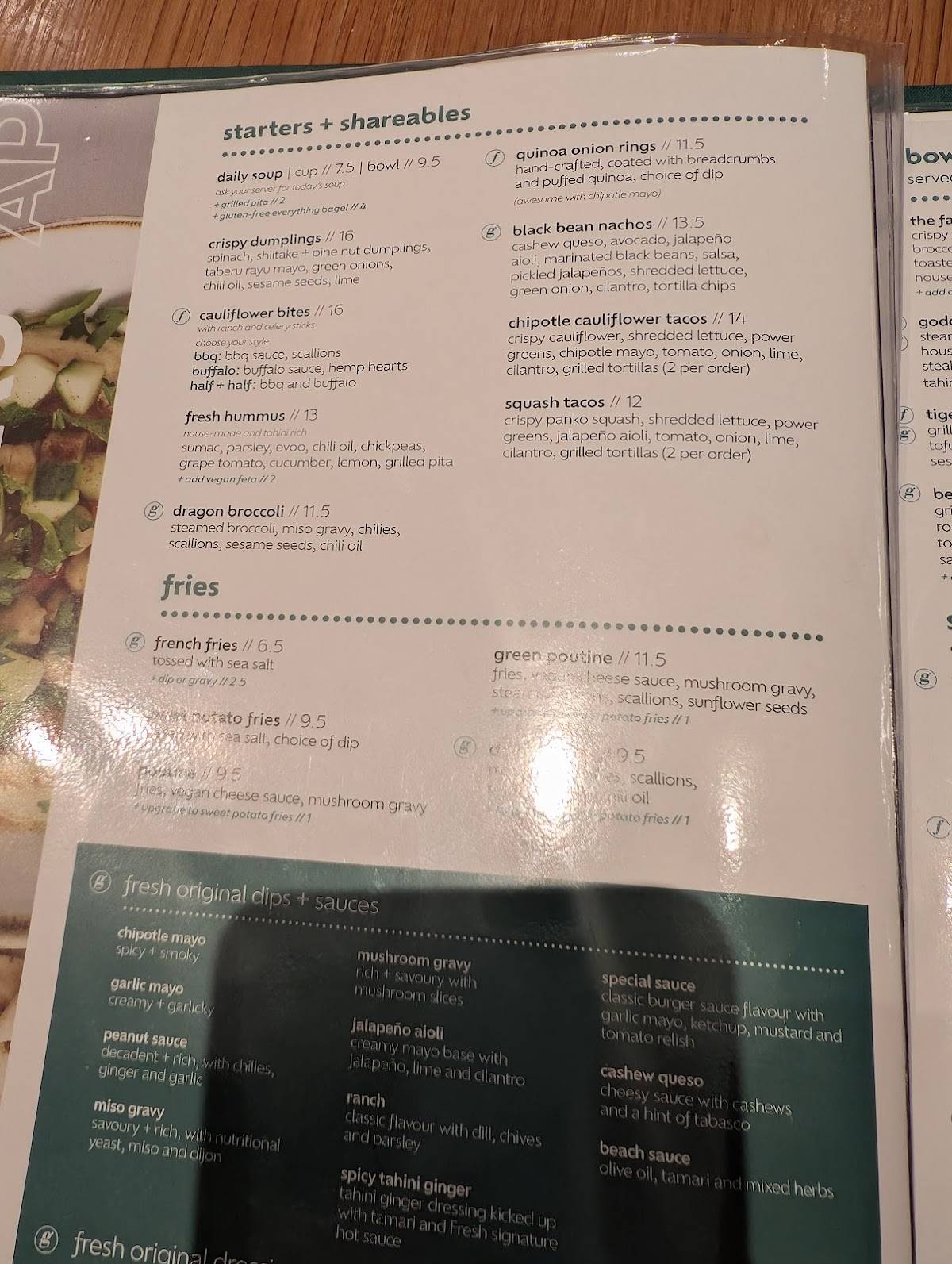 Menu de Fresh Kitchen + Juice Bar