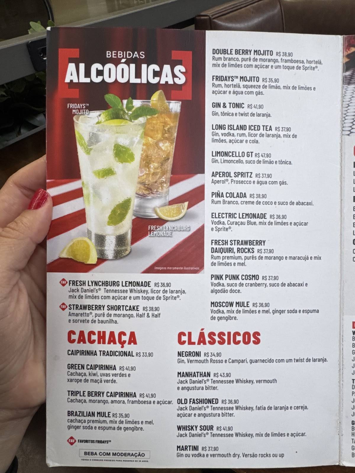 TGI Fridays: Sports Bar, Drinks, Hambúrguer, Happy Hour em Brasília DF cardápio
