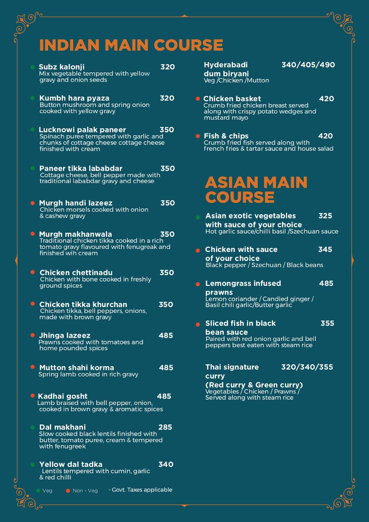 House of Commons menu