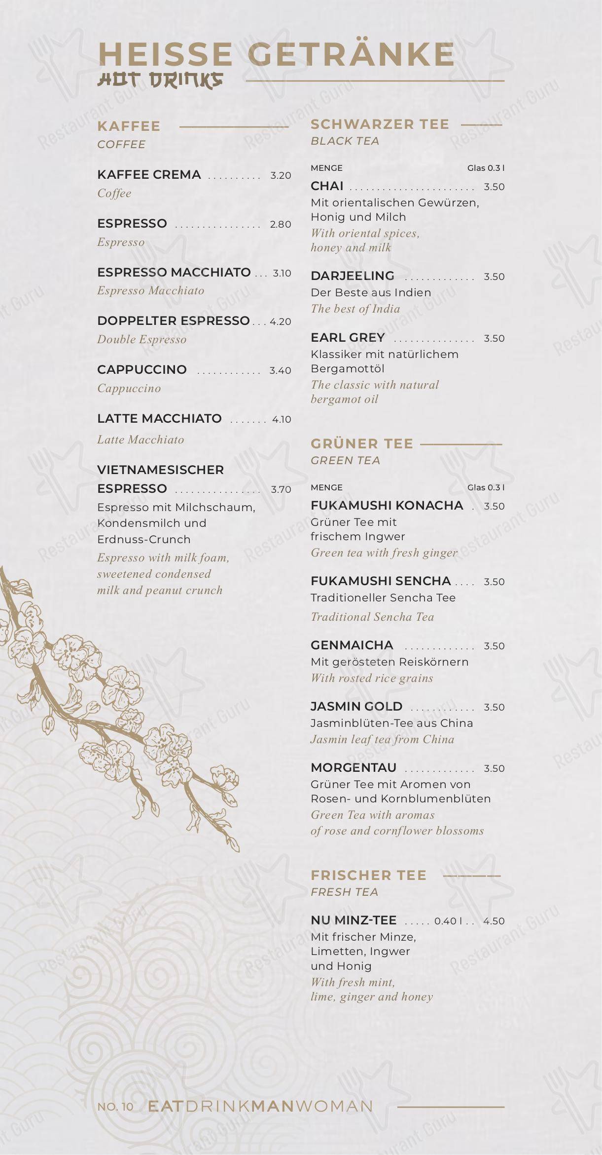 菜单 pour NU RESTAURANT dans Berlin