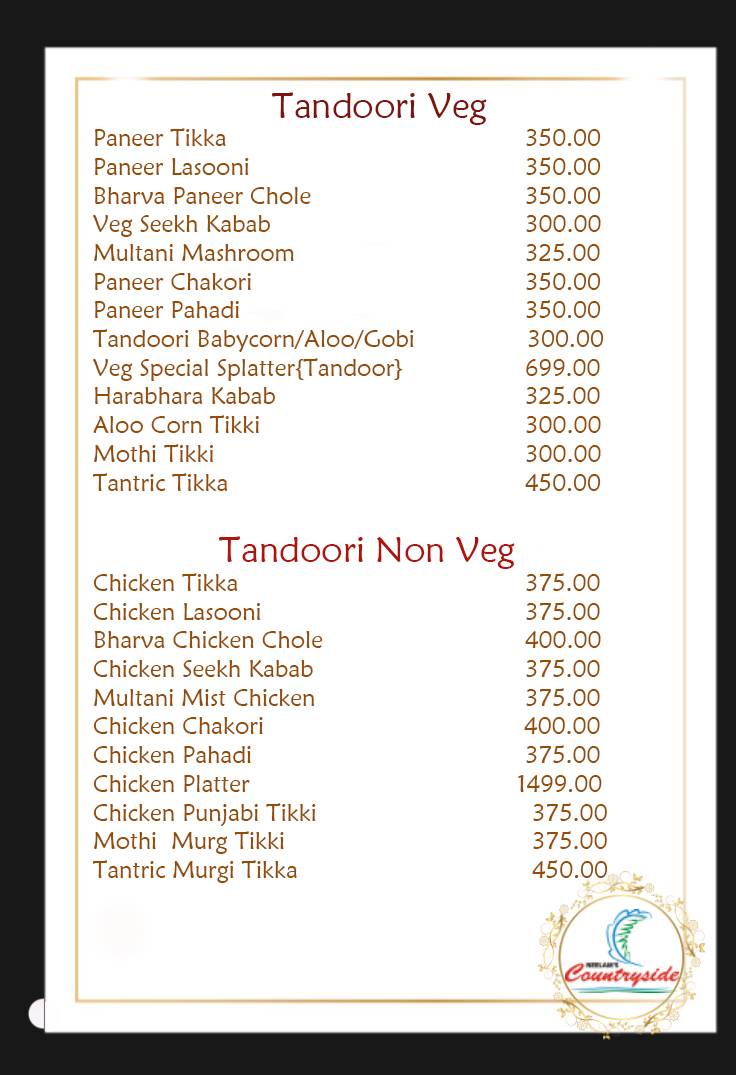 Neelams Countryside menu