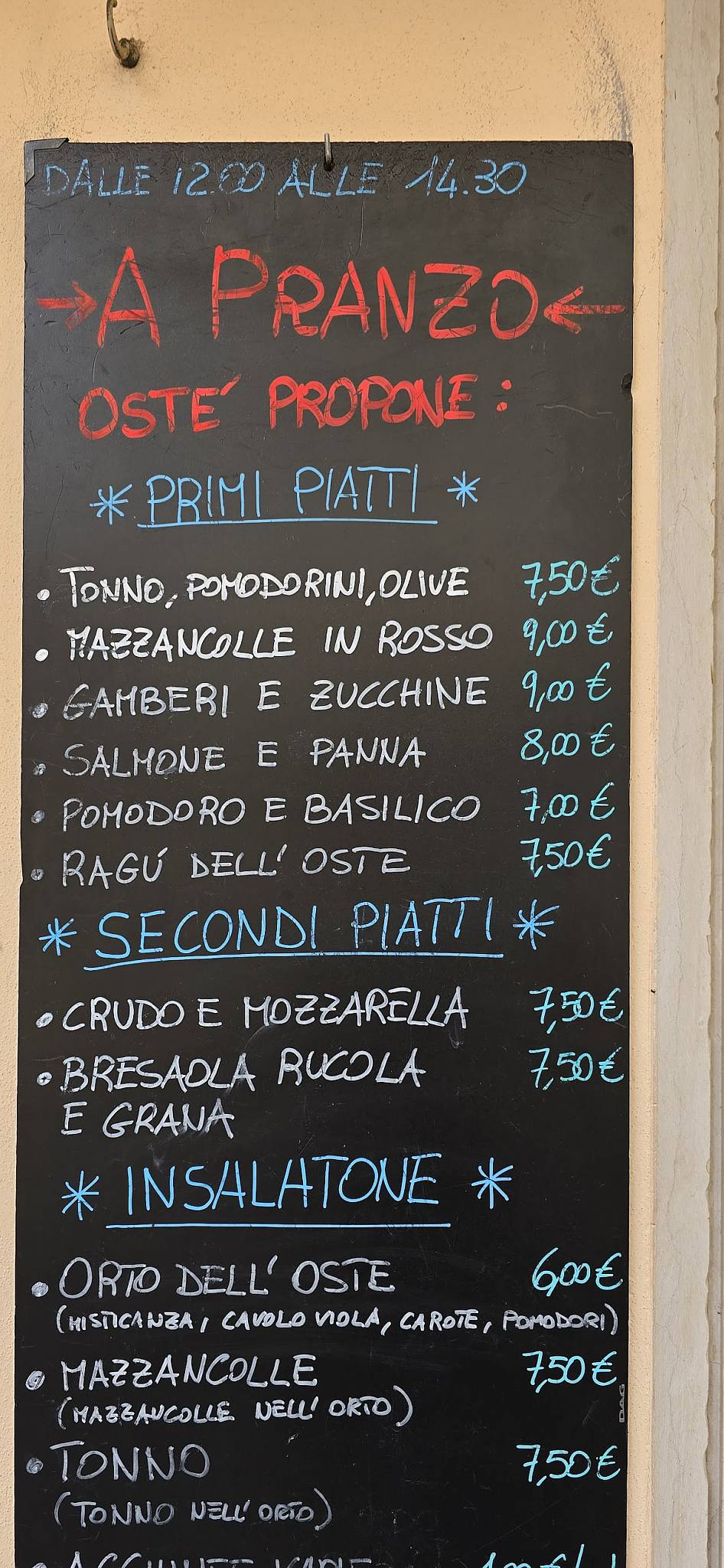 Menu di Osté 