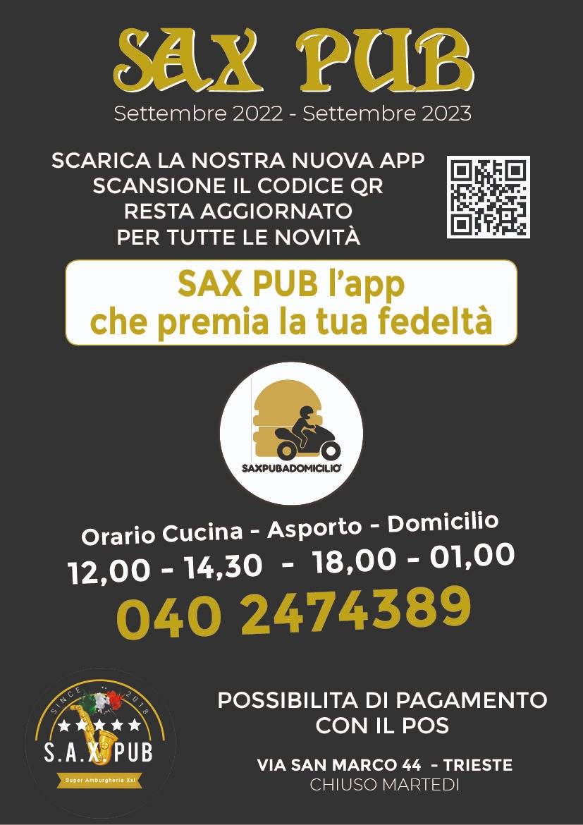 Menu di SAX PUB 