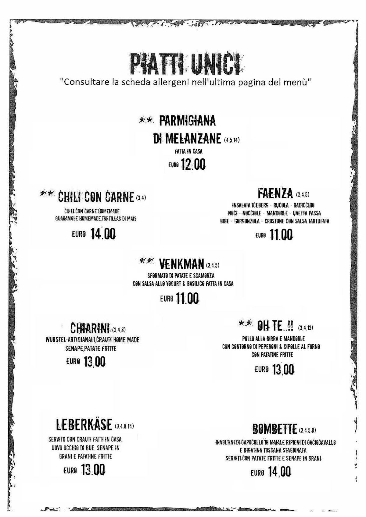 Menu di Struttura Birra 