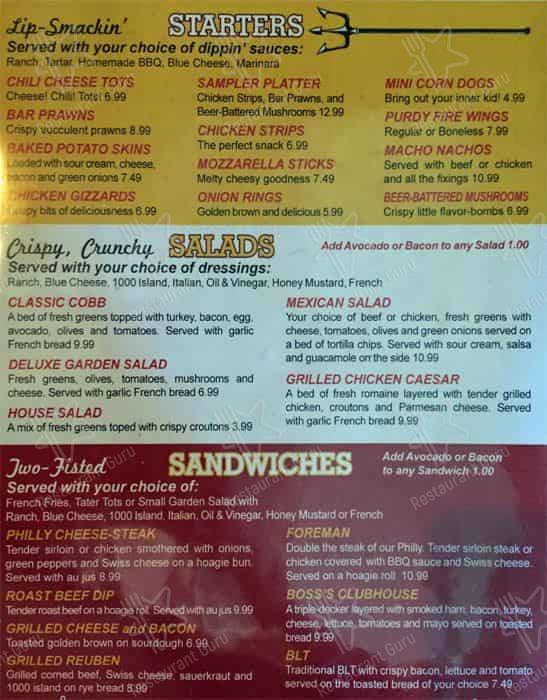 Menu at The Floatation Device pub & bar, Gig Harbor