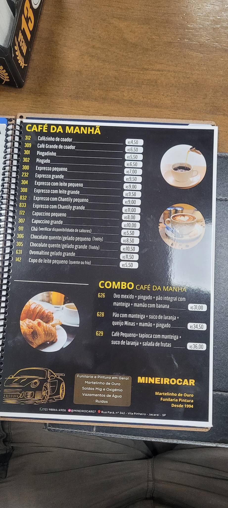 Padaria Villa Branca cardápio