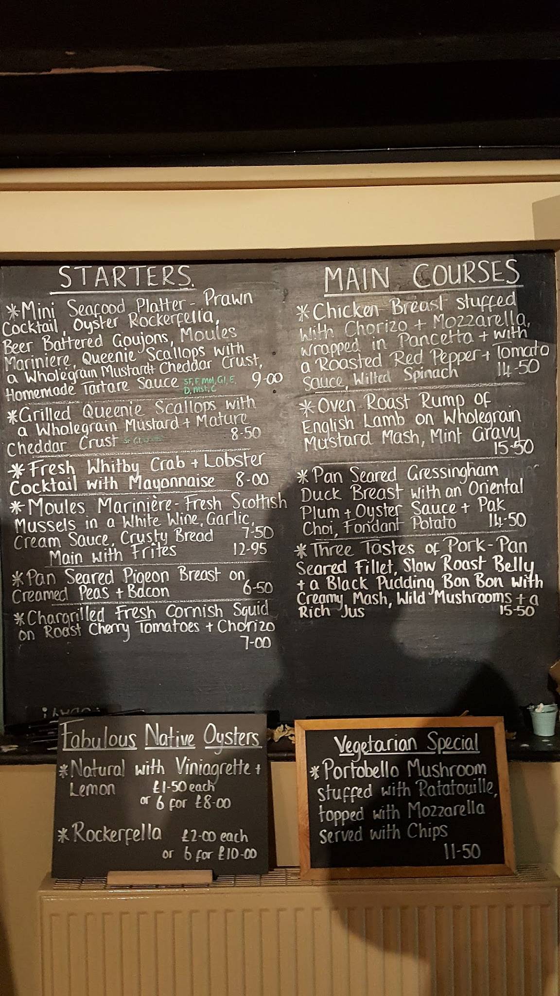 Menu at Whitehouses restaurant, Retford
