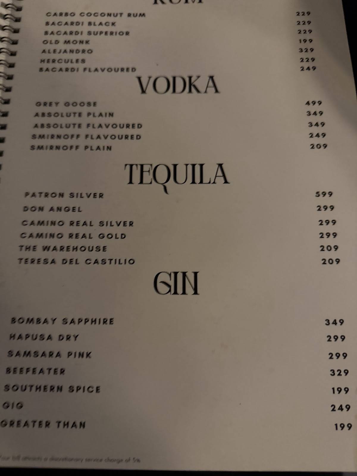 Oh Pondi! menu