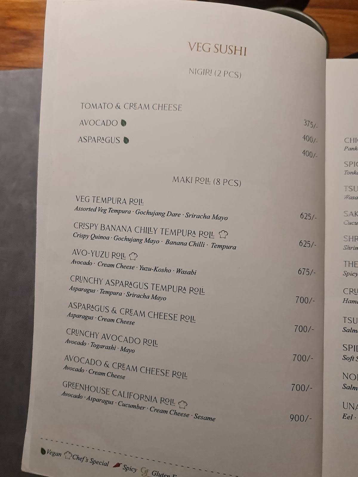 TSUKI : Pan Asian Restaurant menu