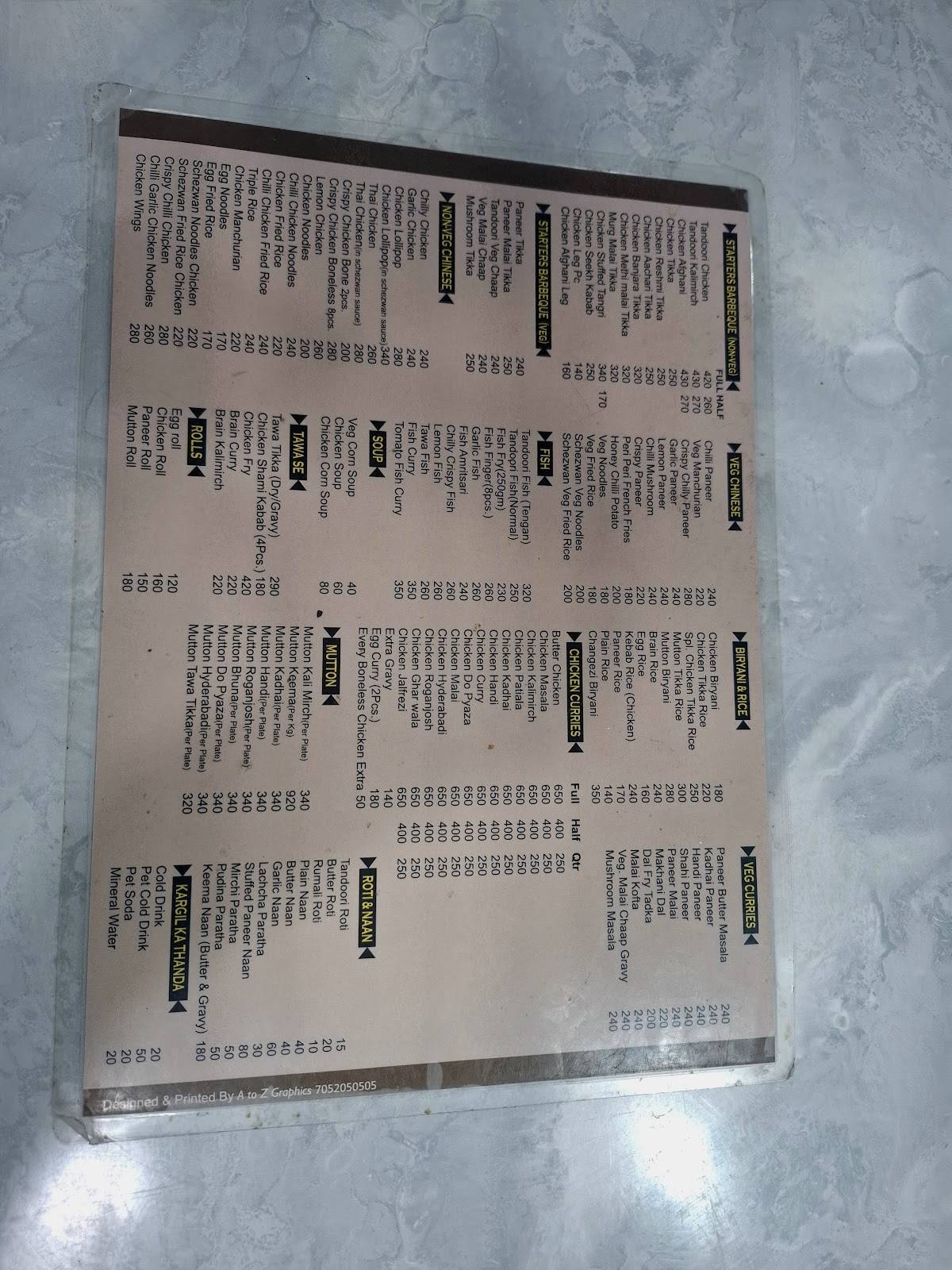 Punjabi Rasoi menu