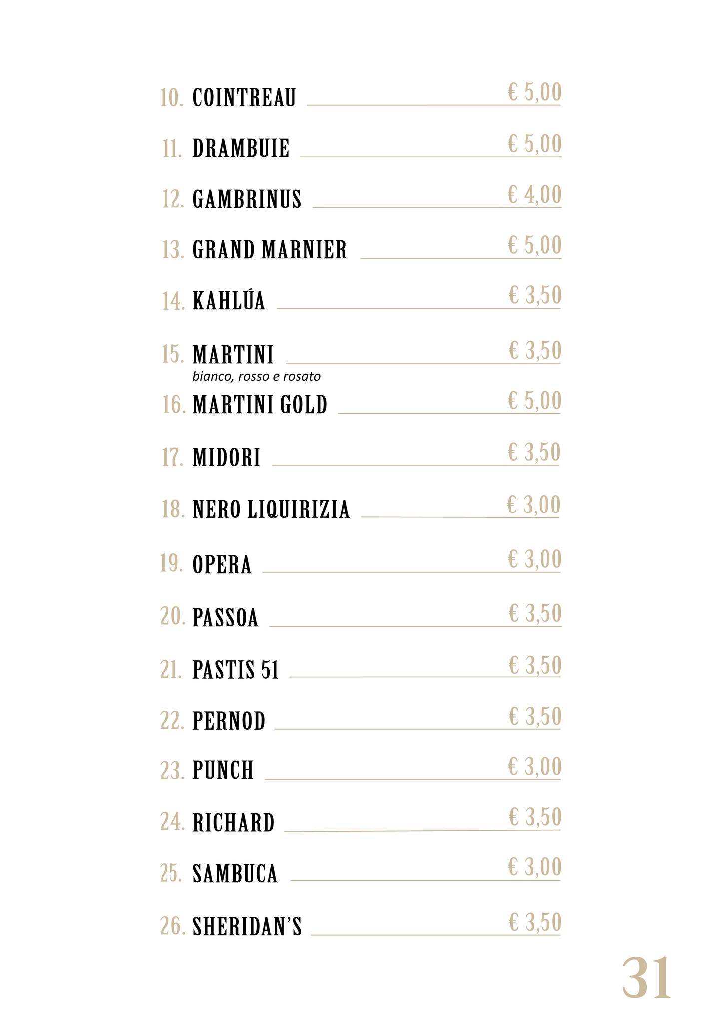 Menu di Bobos Wine Bar 