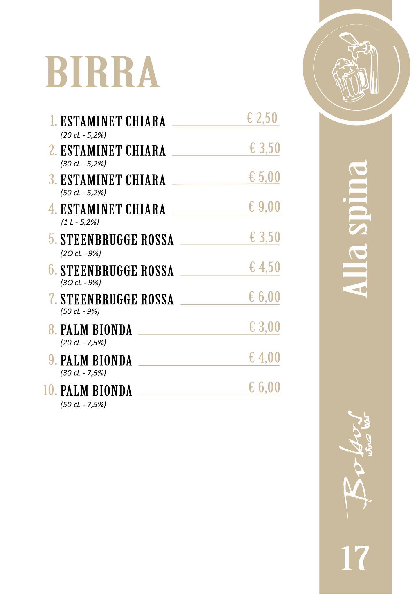 Menu di Bobos Wine Bar 