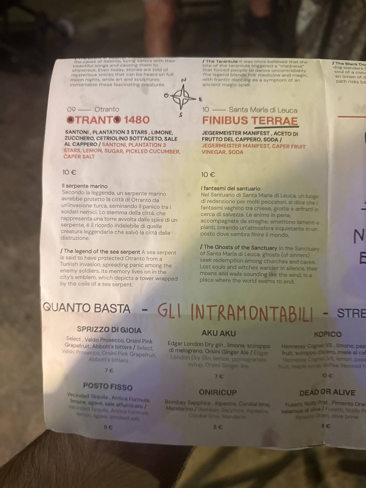 Menu di Quanto Basta Cocktail Bar 