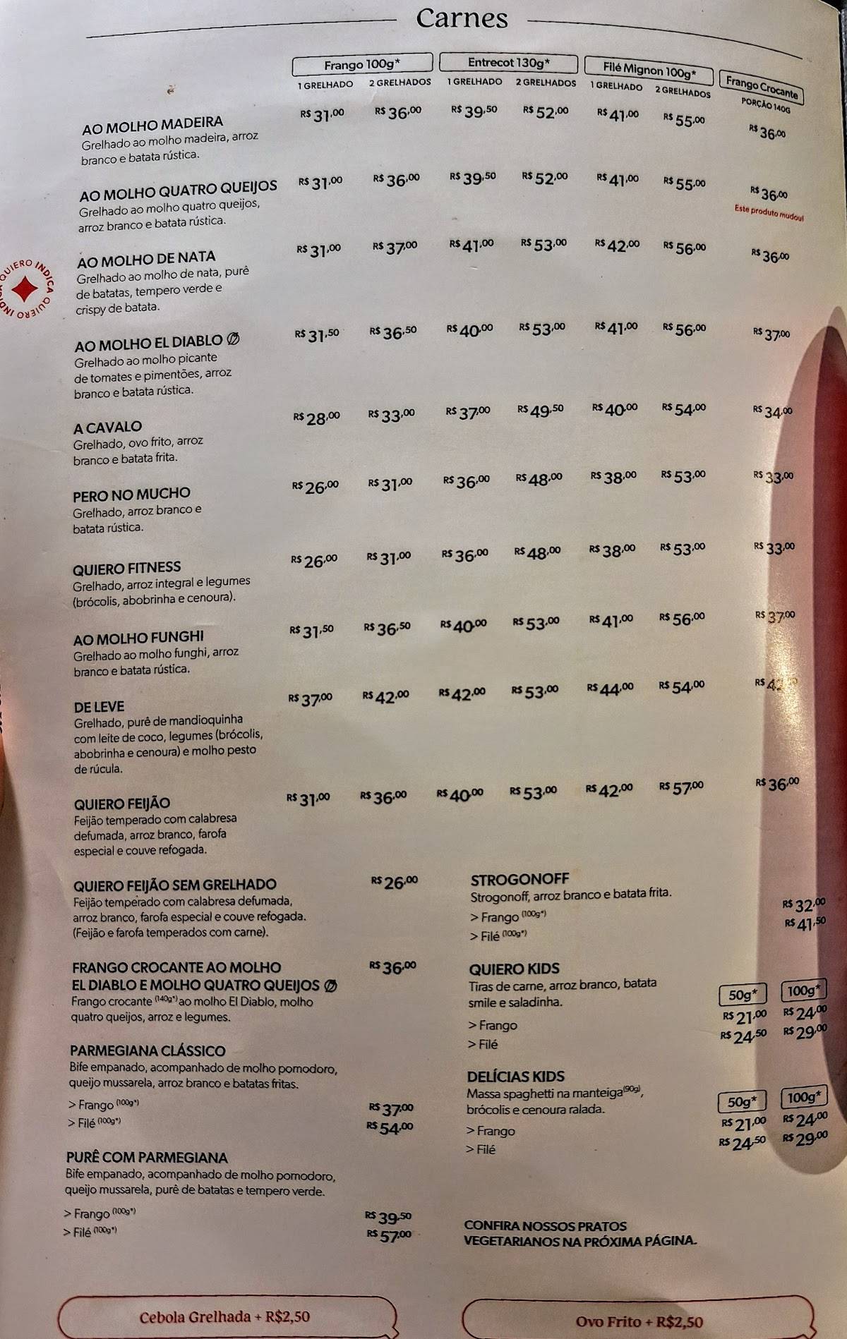 Quiero Café cardápio