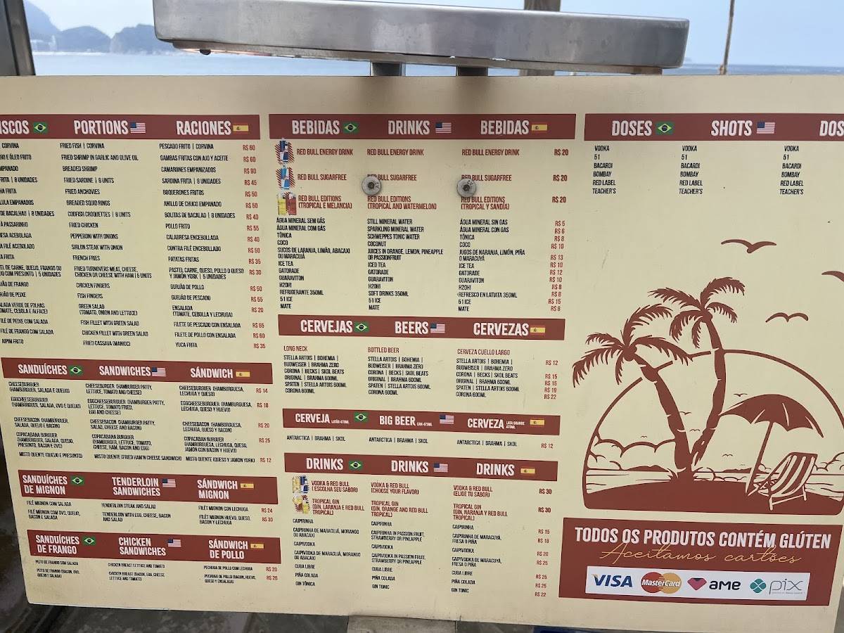 Quiosque Chopp Brahma cardápio