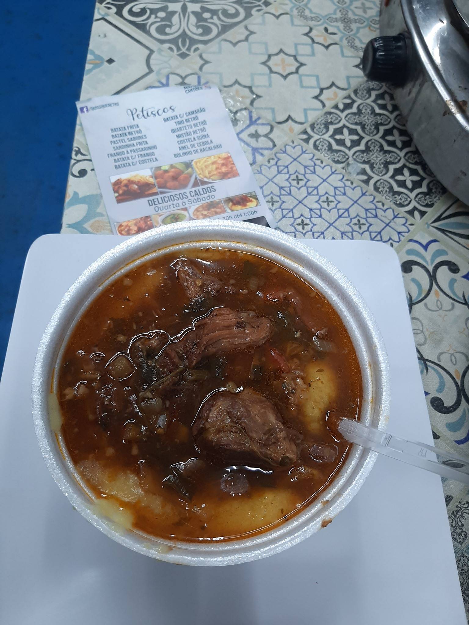 Quiosque Retrô cardápio