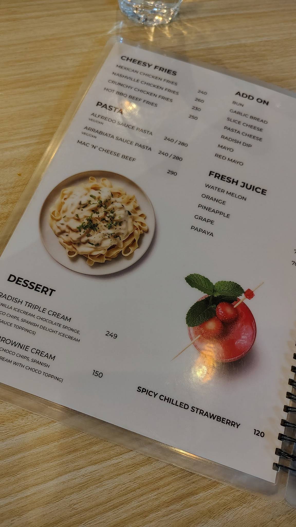 RADISH GRILL AND CAFE menu
