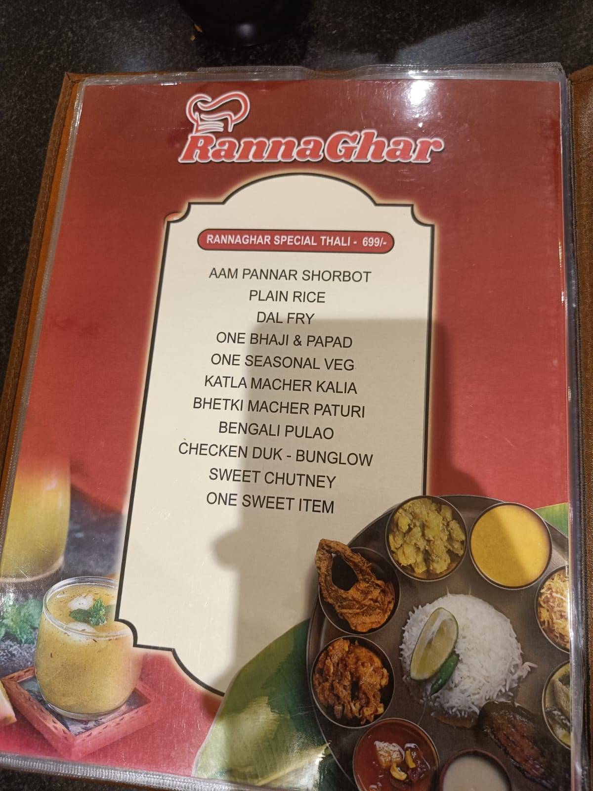 RANNA GHAR menu