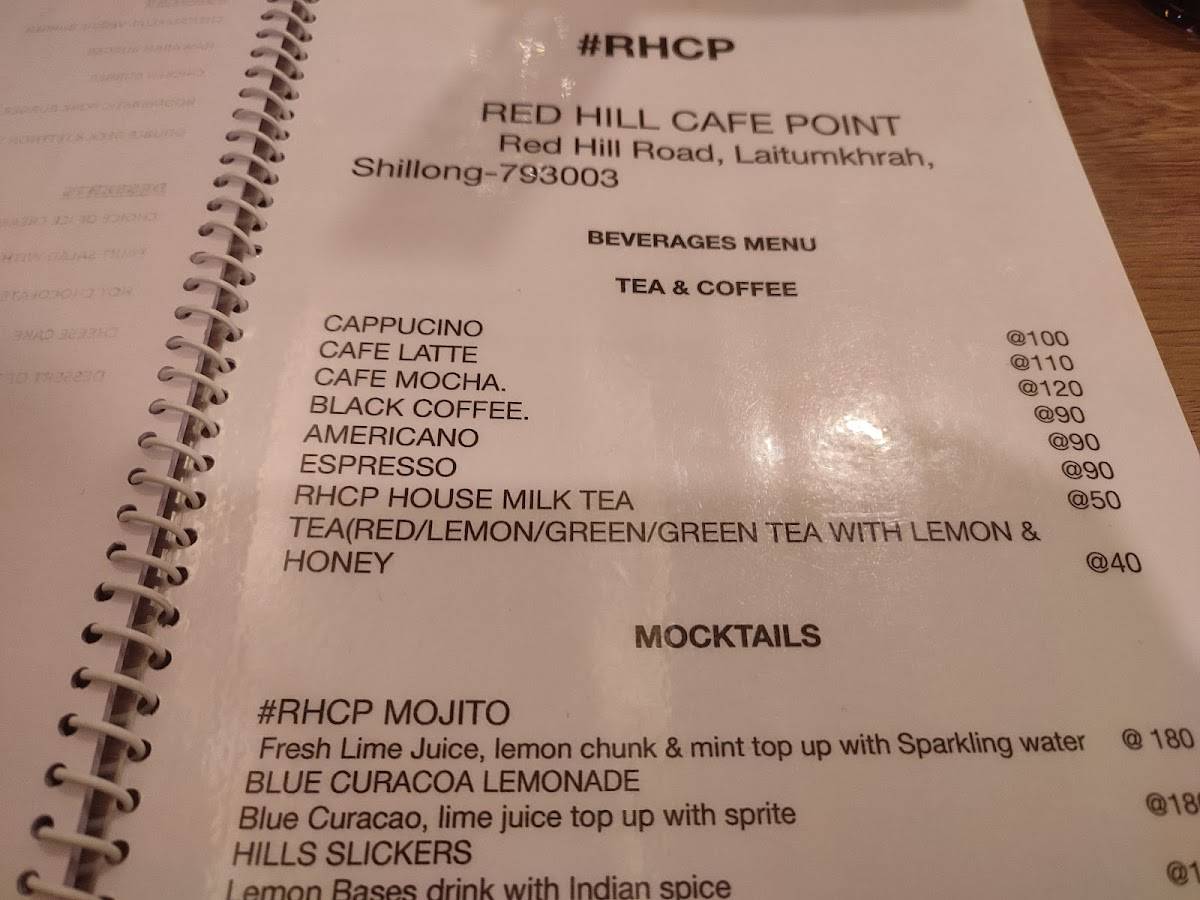 RHCP (Red Hill Cafe Point) menu
