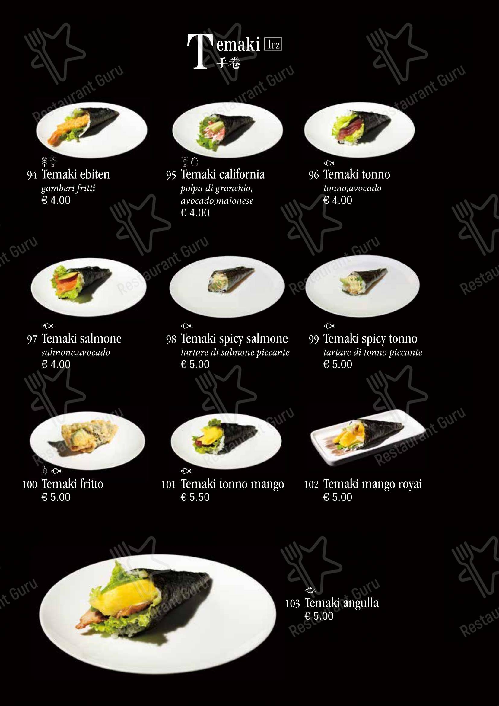 Menu di Ristorante Giapponese Tao - Menu bar