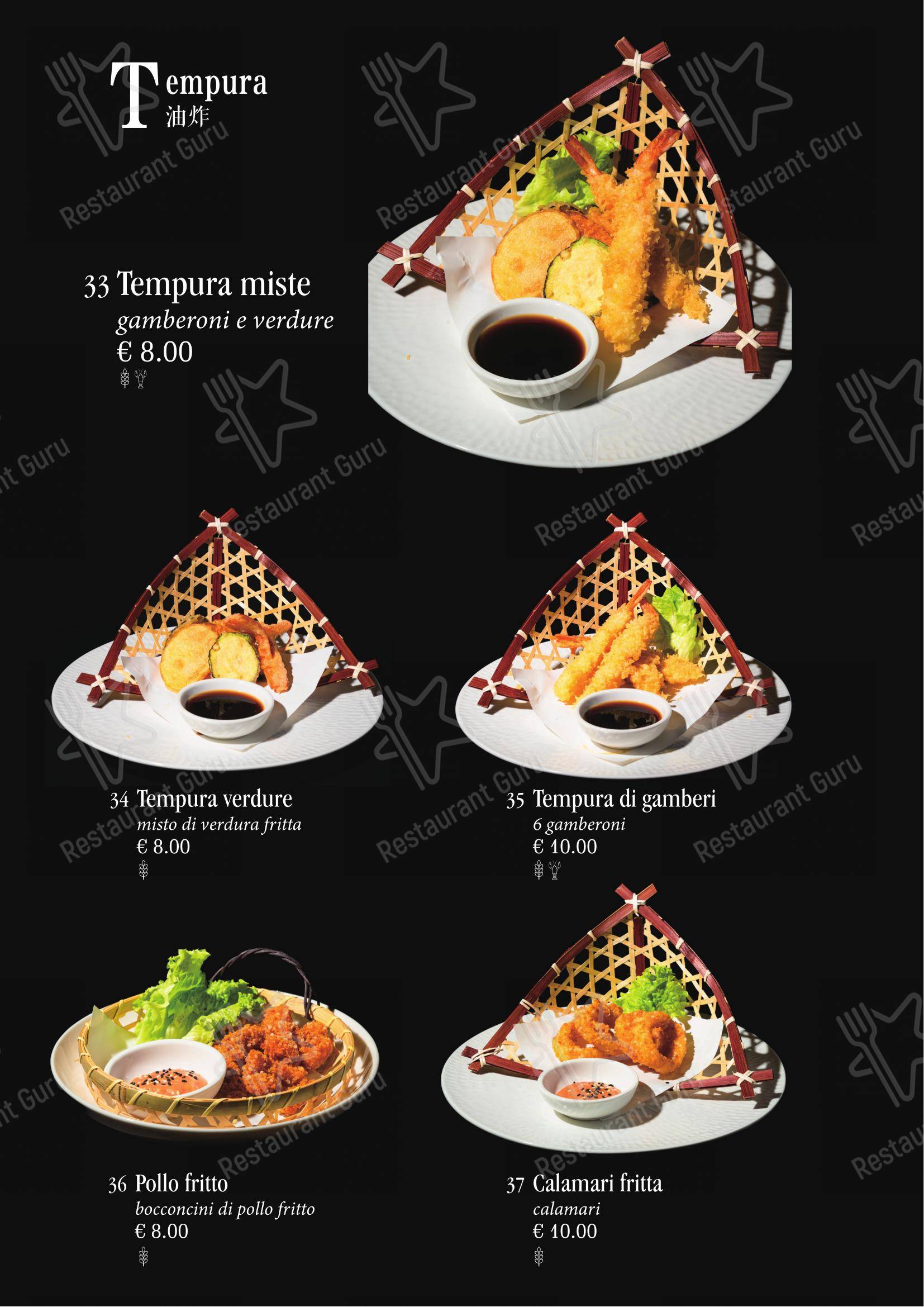 Menu per Ristorante Giapponese Tao ristorante
