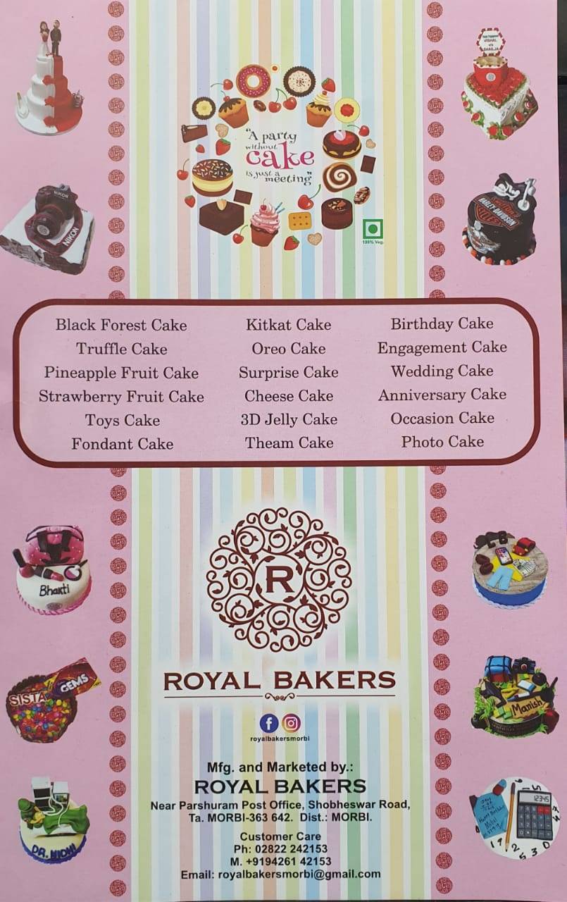 ROYAL BAKERS MORBI menu