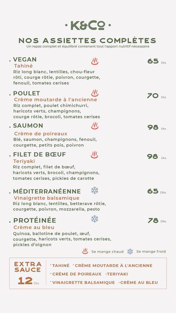 Menu de Kitchen & Co