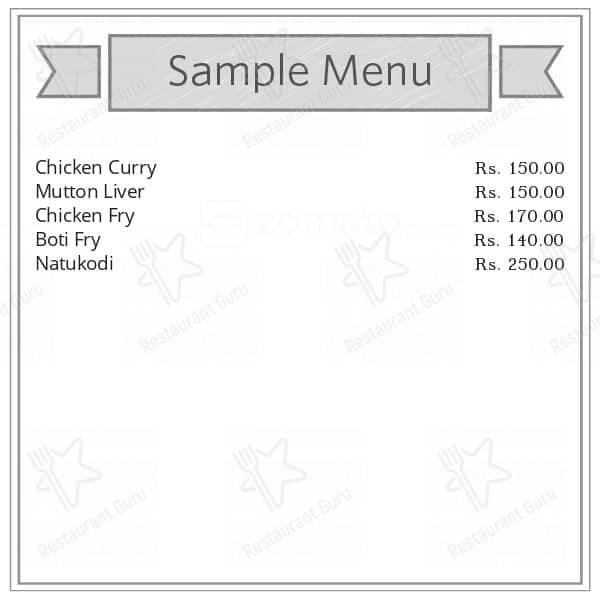Rajadhani Family Dhaba menu