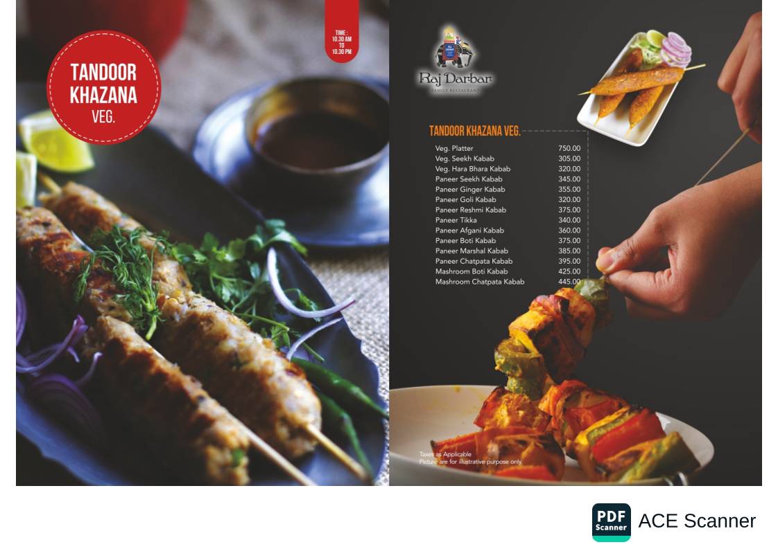 Rajdarbar family Restaurant menu