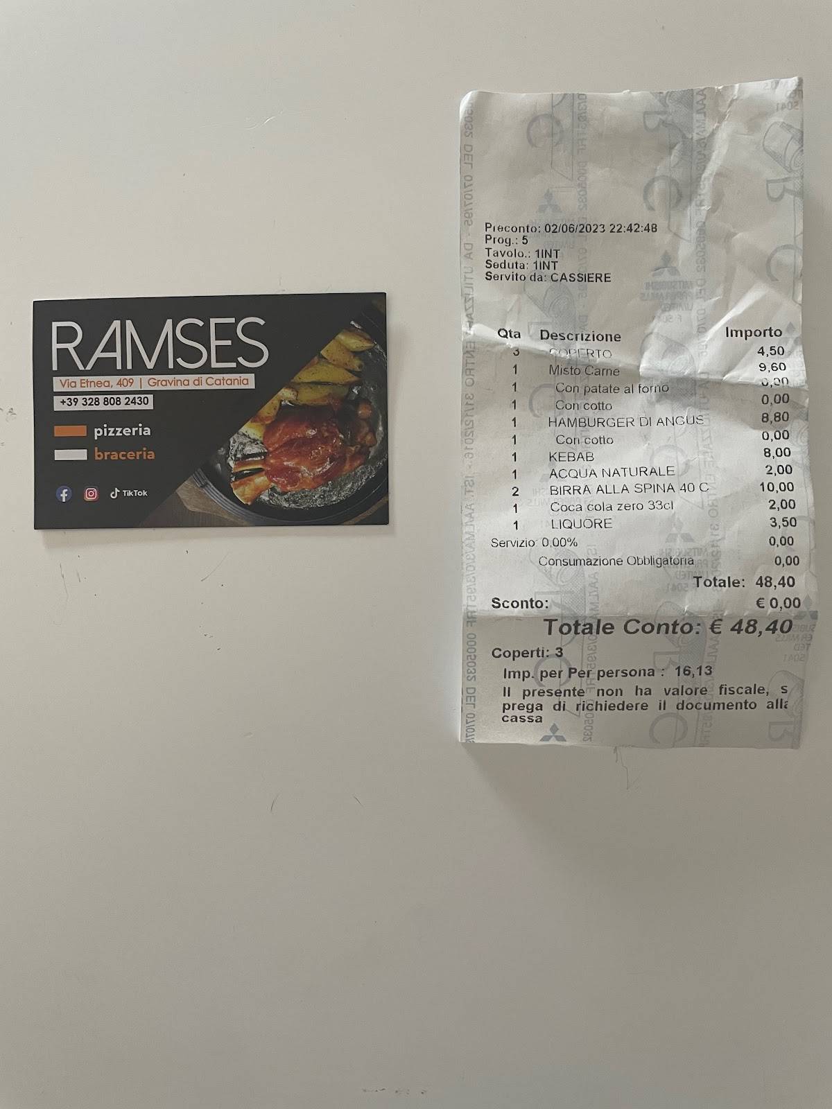 Menu di Ramses Pub Pizzeria 