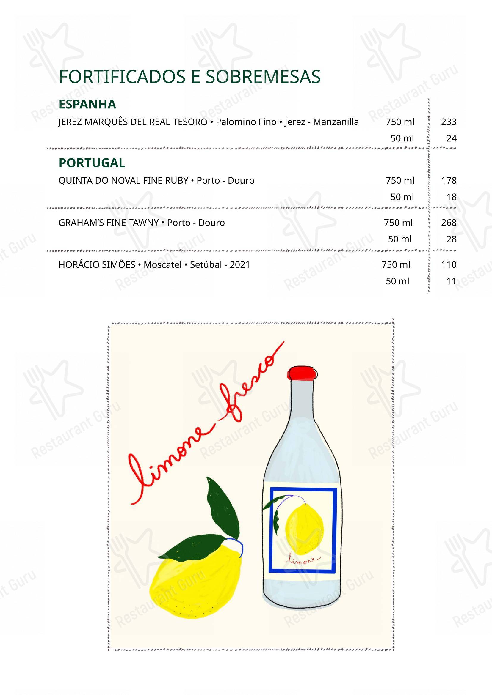 Ráscal Higienópolis - Wine Menu