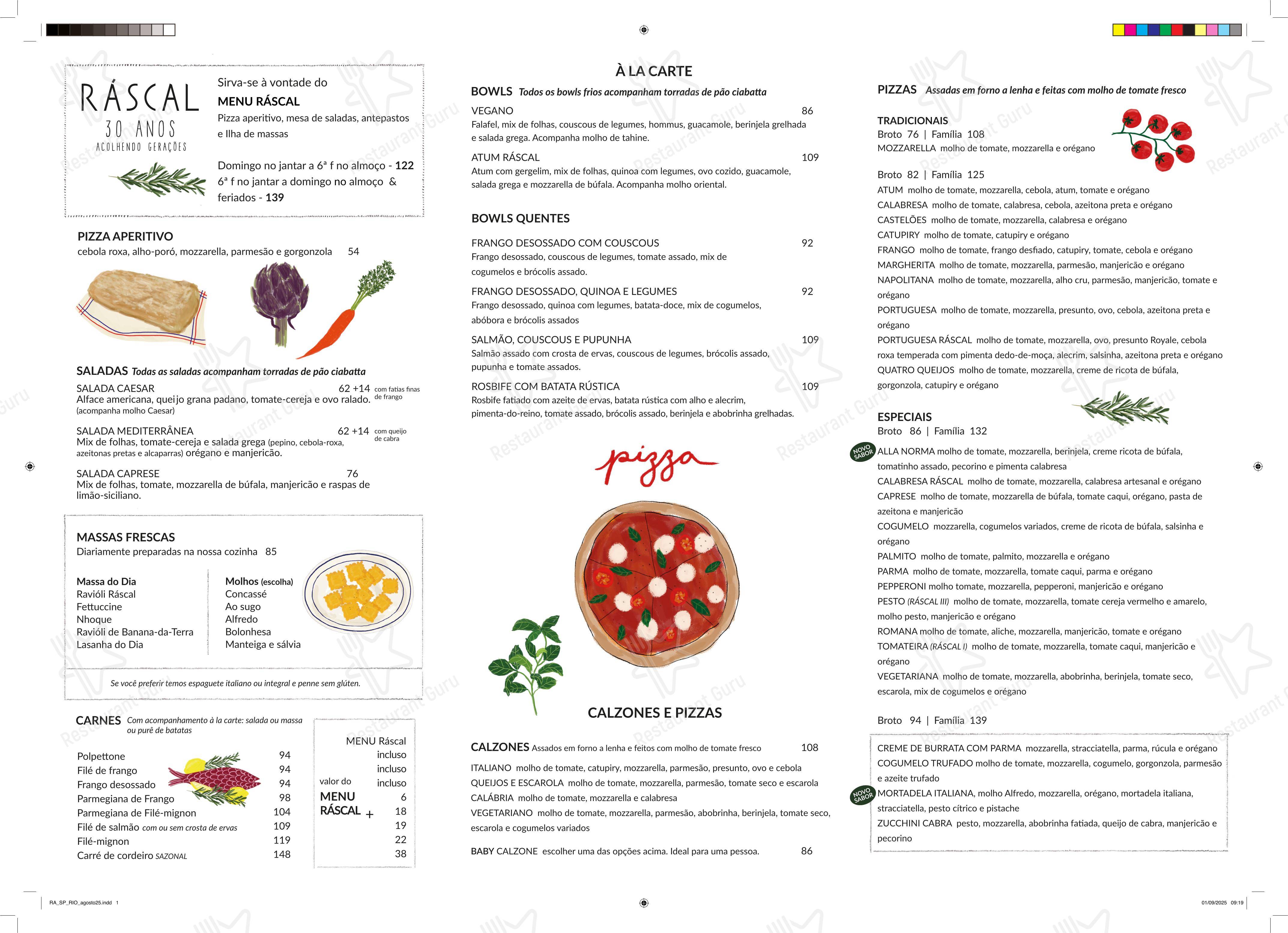 Ráscal Higienópolis menu - Коктейльная карта