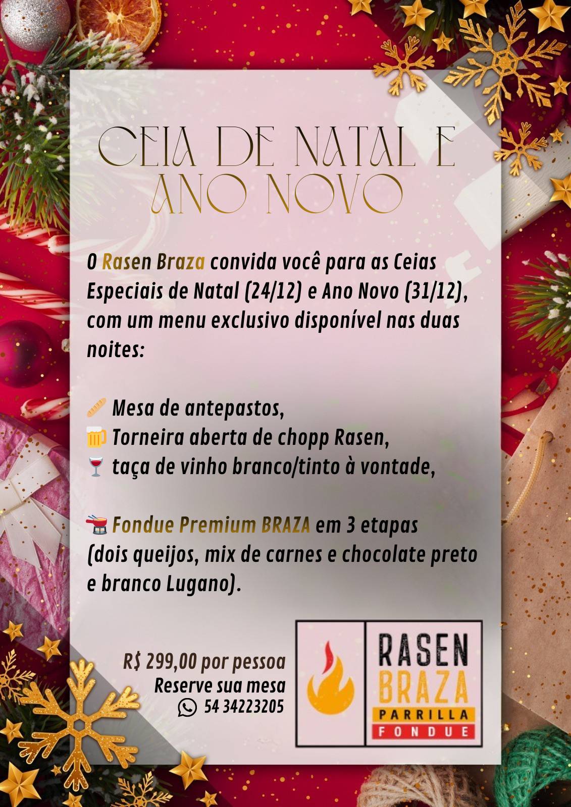 Rasen Braza - Parrilla & Fondue cardápio