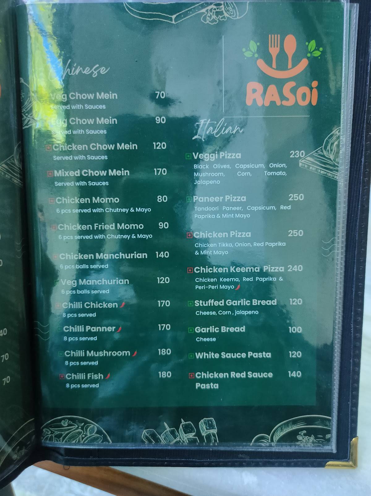 Rasoi Restro menu