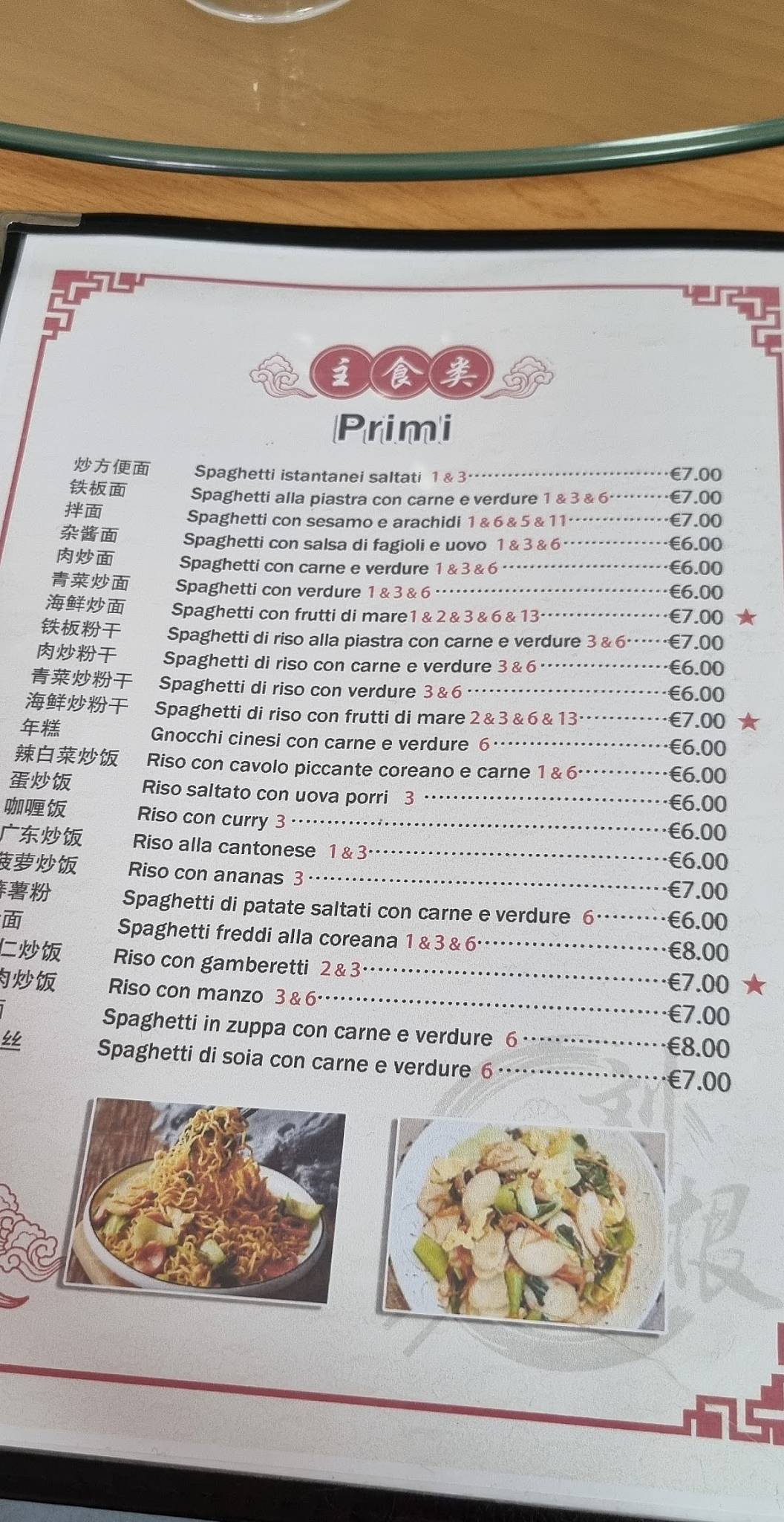 Menu di Ravioli Liu 