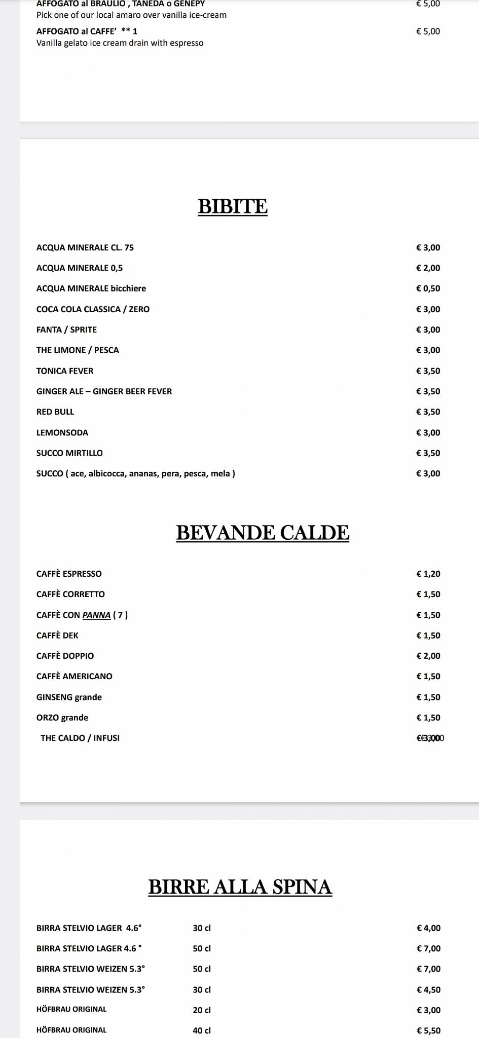 Menu di Ristorante Rebel8 