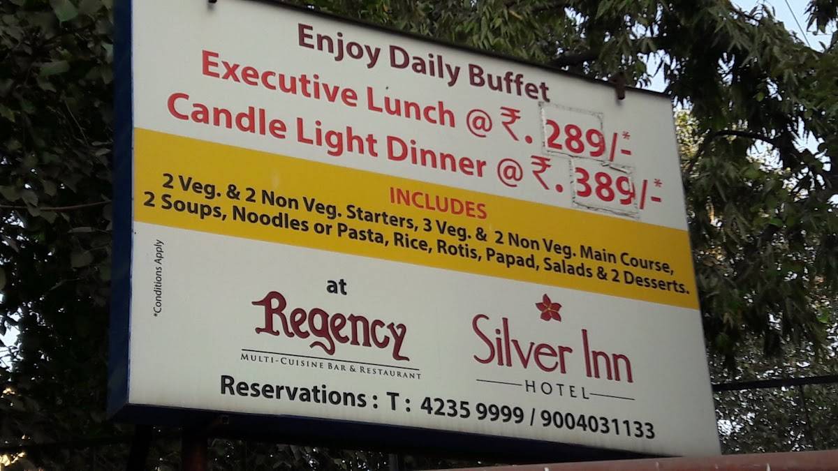 Regency Restaurant & Bar menu