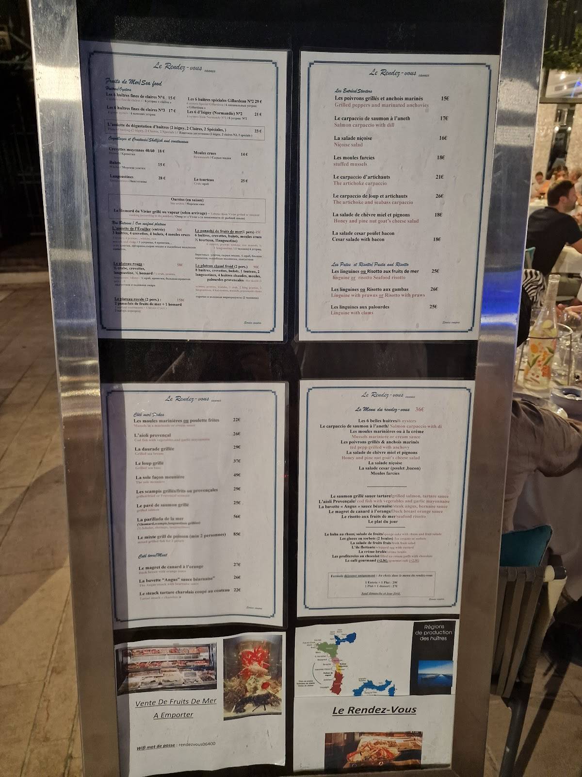 Menu de Le Rendez-Vous