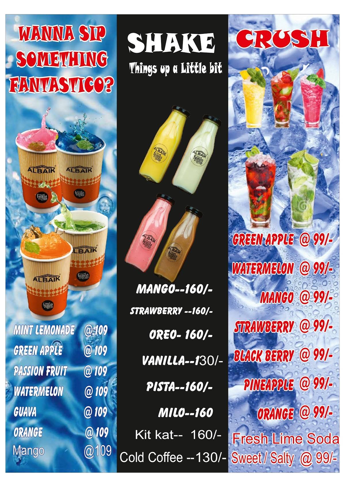 AL Baik Gajraula menu