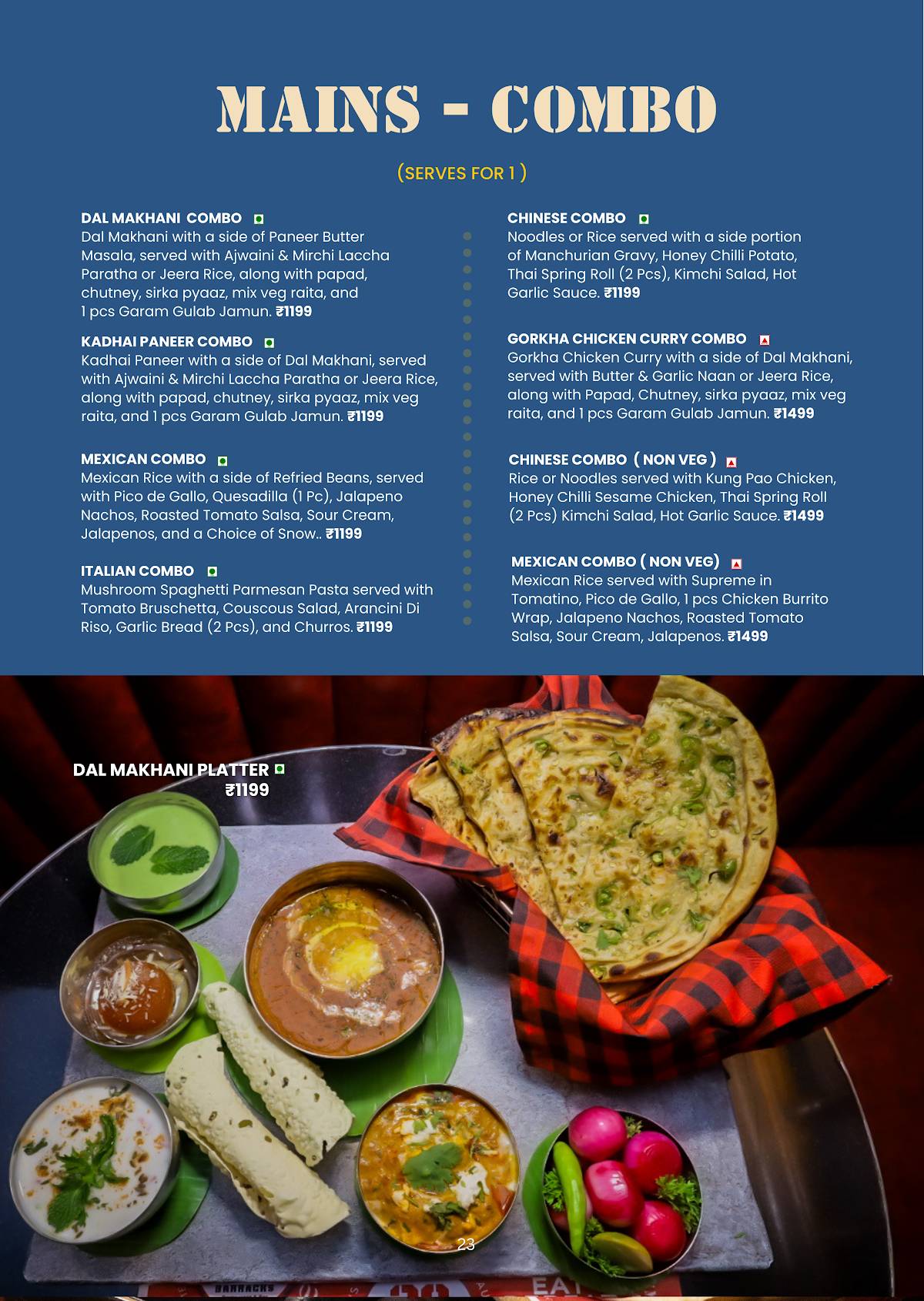 38 Barracks Restaurant and Bar menu