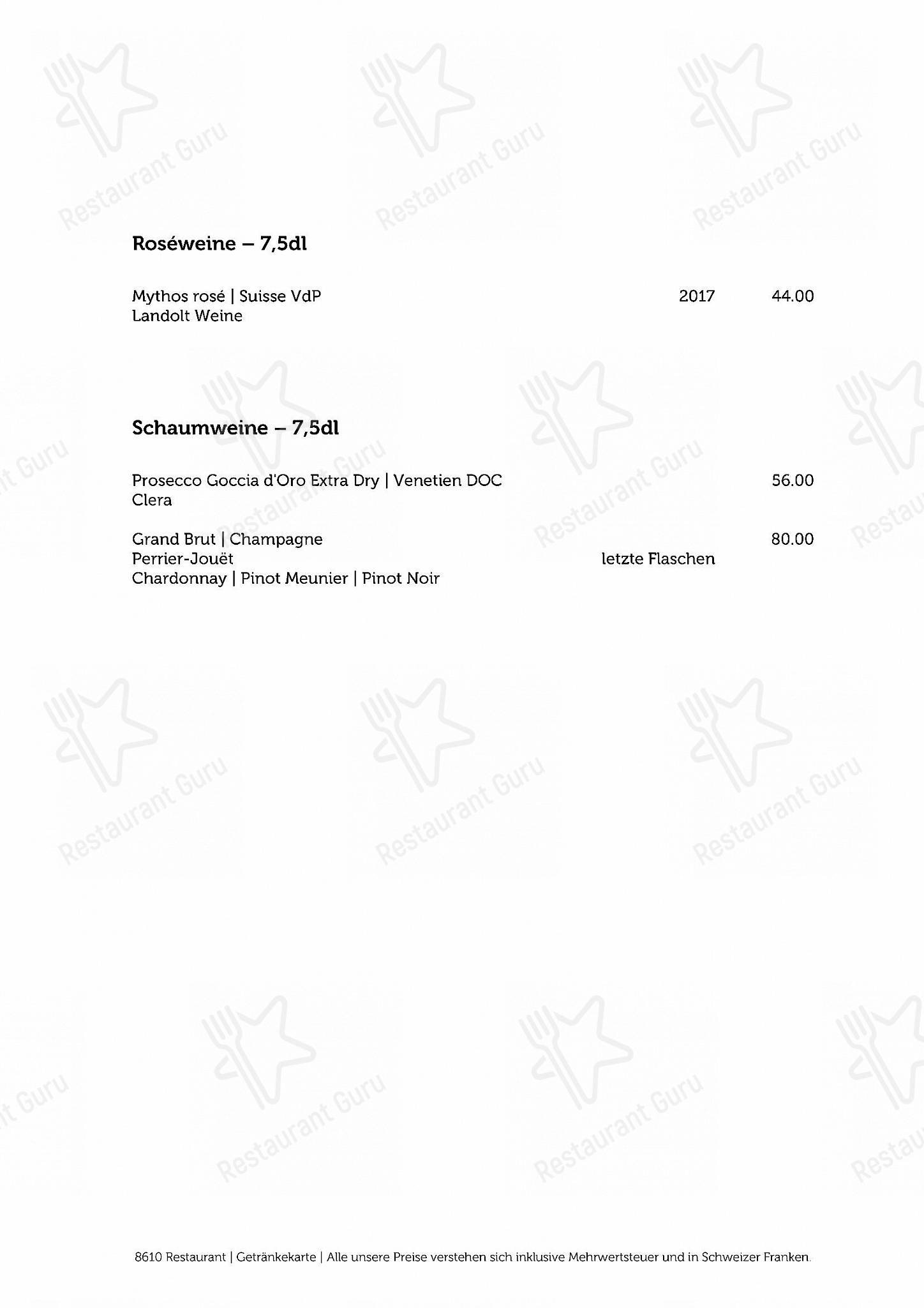 8610 Restaurant in Uster - Крафт меню